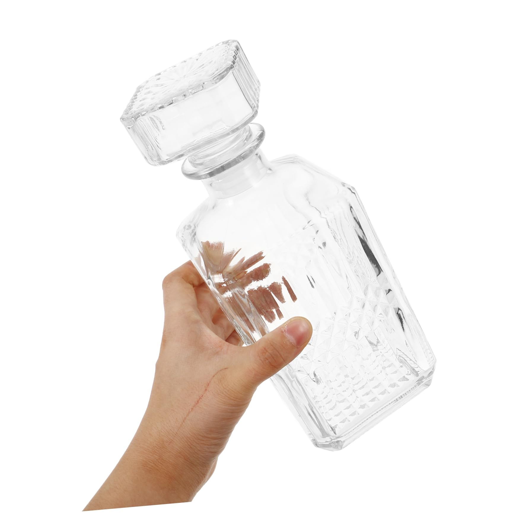 HEALLILY Decantador de Vino Tinto con Tapa de Botella de Transparente para Whisky Licor y para Servir Vinos Especiales