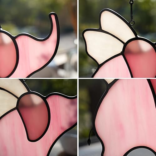 Miniatura 4 de BOXCASA Bonito adorno de elefante para ventana, decoración de elefante, vitral, para colgar, regalos de inauguración de la casa, decoración de