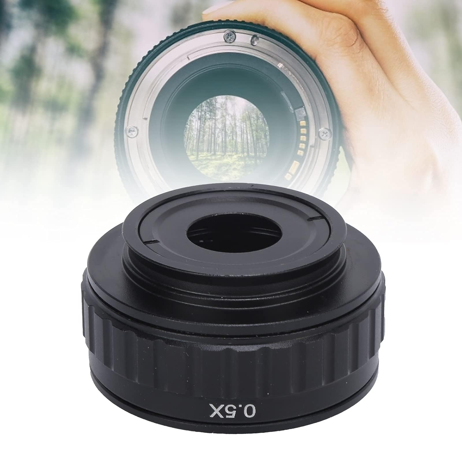 Adaptador de microscopio 0.5X, adaptador de lente de cámara, adaptador de microscopio de 38 mm, adaptador de montaje en C, accesorio de microscopio industrial para enfoque de cámara digital
