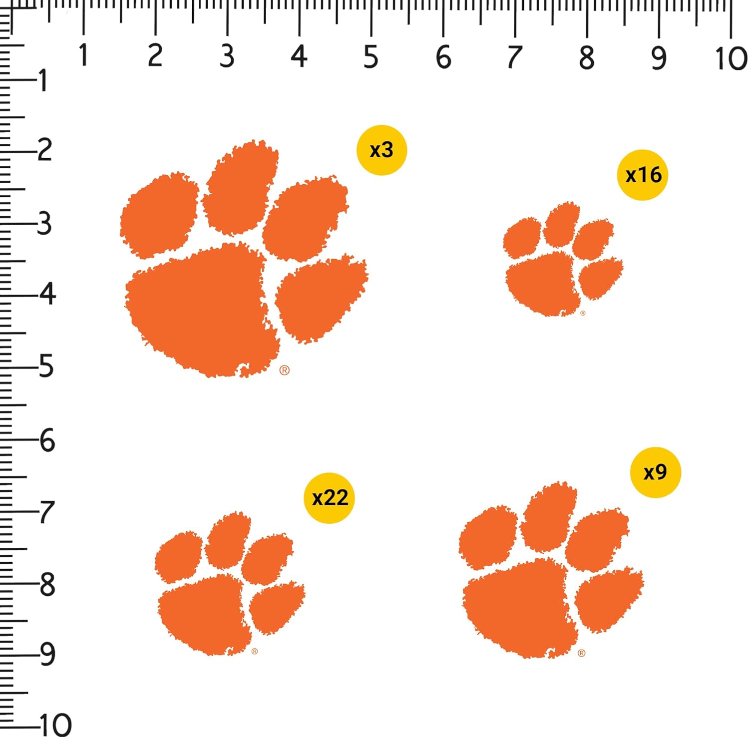 Clemson University Primary Paw Vinyl Sticker Pack – 50 Waterproof Tigers Decals for Laptop, Water Bottle, Tablet, Car, Skateboard & More – Officially Licensed Variety Set - Image 2