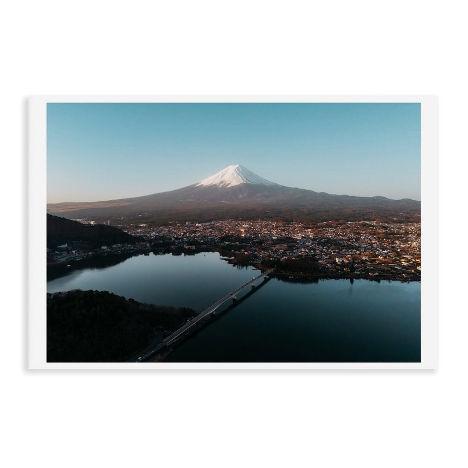 HEYANM Mt Fuji Sunrise Print Kawaguchiko Lake Japan Landscape Canvas Poster Wall Art Paintings for Living Room Bedroom Decoration Unframe 12x18inch
