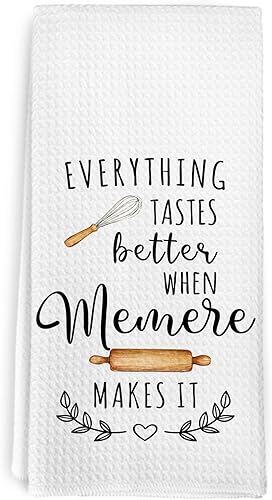 Memere - Toallas de cocina para el día de la madre, regalos de cumpleaños para la abuela de los nietos, todo sabe mejor cuando Memere lo hace para
