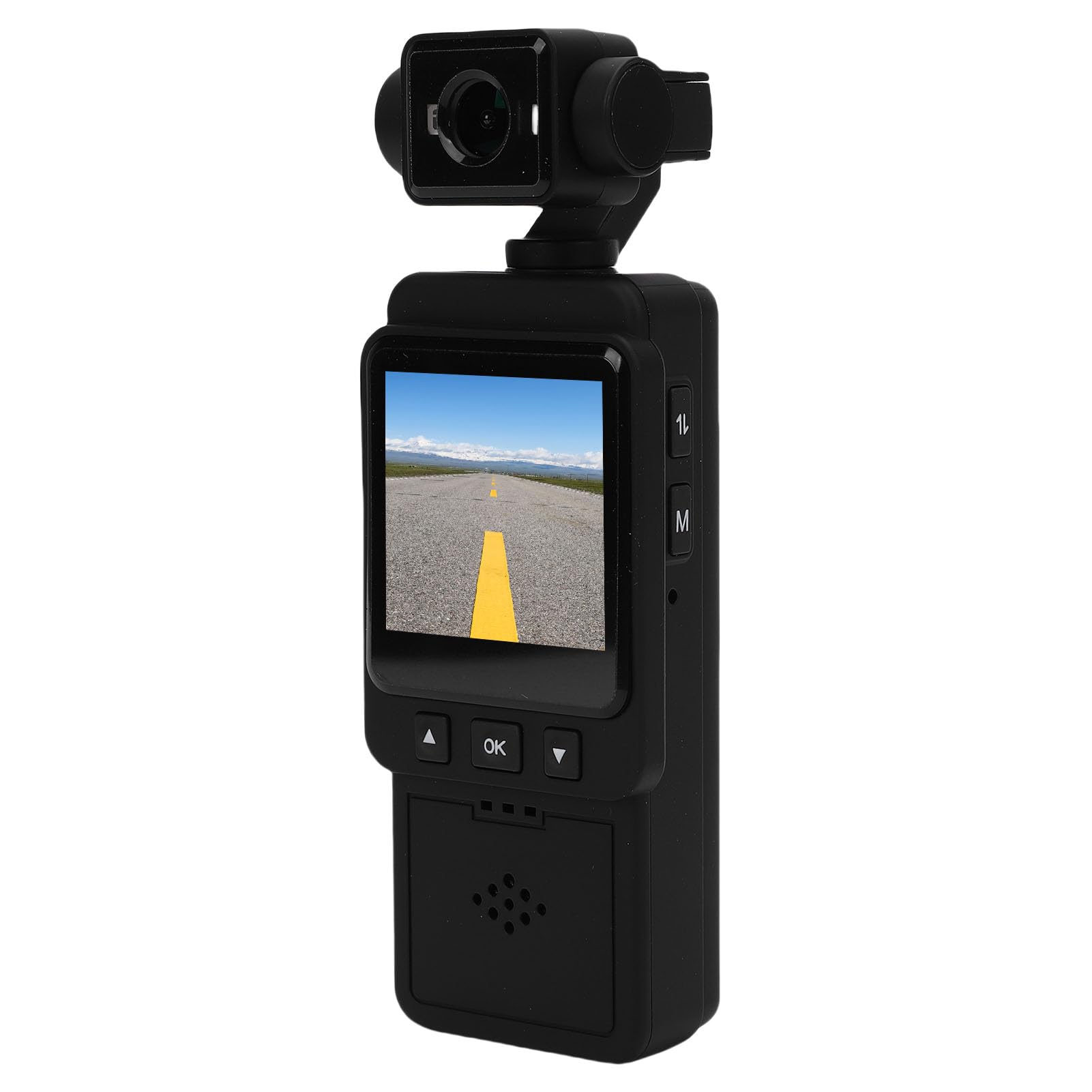 Kieszonkowa Kamera HD, Przenośna Kamera do Nagrywania Wideo 1080P z Wyświetlaczem 1,54 Cala, 3-osiowa Stabilizacja, WiFi, Nagrywanie w Pętli, Zwolnione Tempo, do Uprawiania (Bez karty pamięci)
