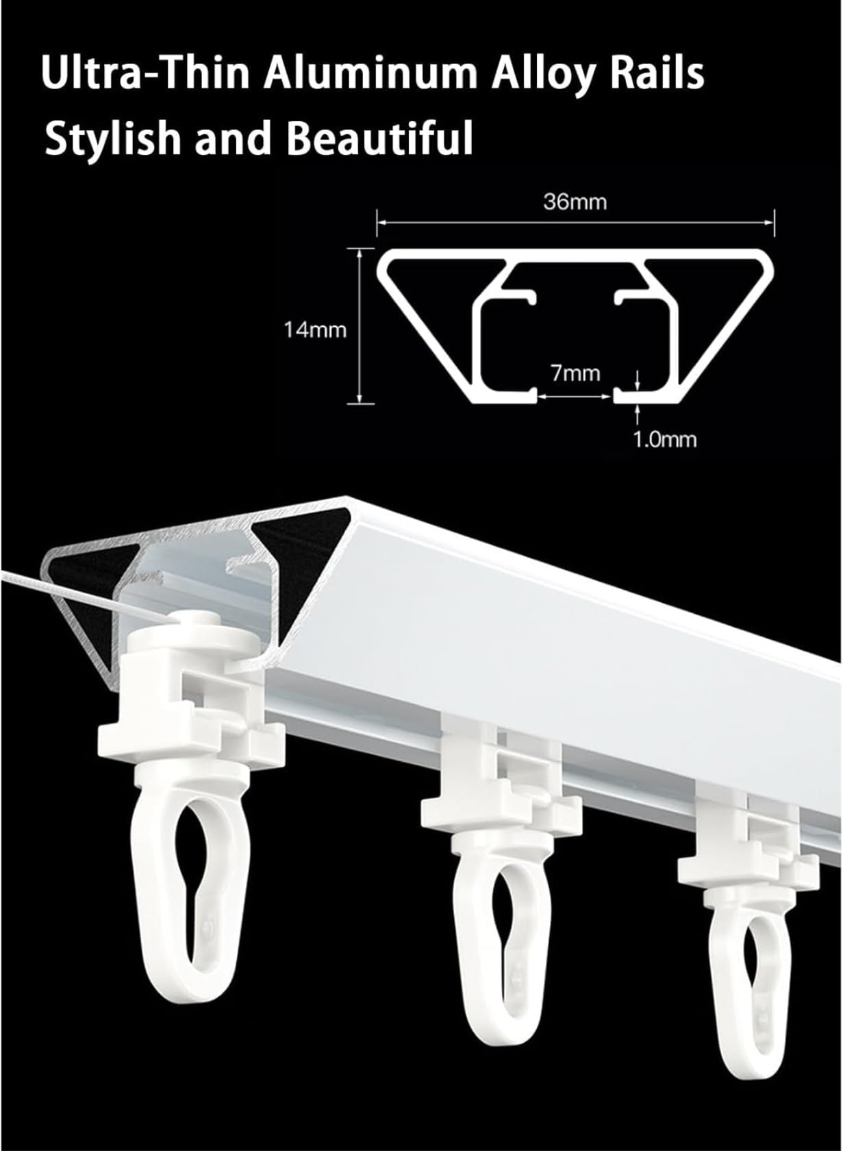 UltraThin Heavy Du Sliding ain s Silent Serpentine Track System per montaggio a soffitto e parete divisori perfetto per tende pieghettate e ains