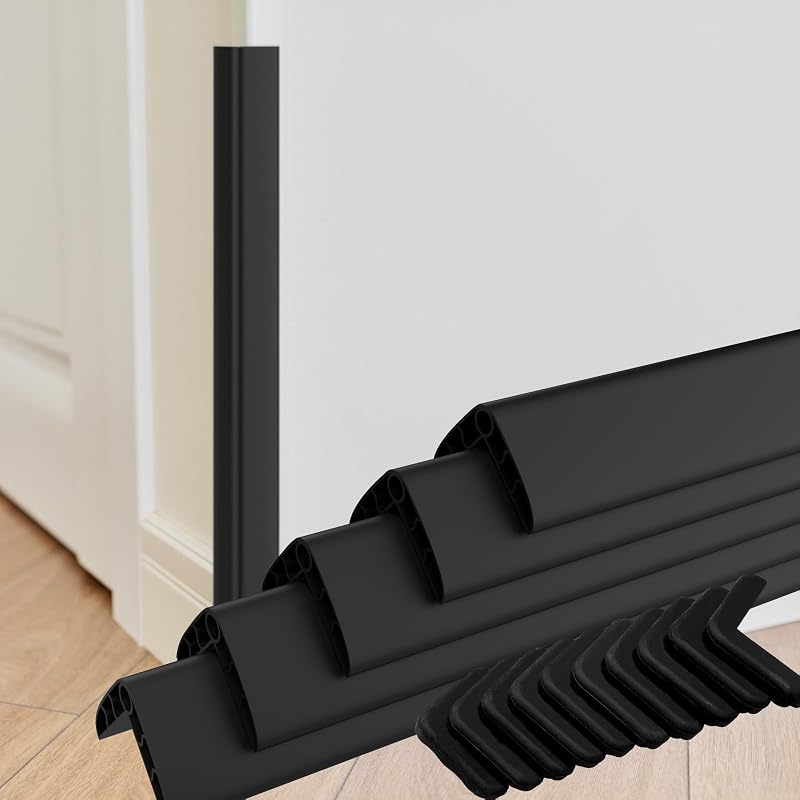 Protector de borde de esquina de pared – Protectores de esquina a prueba de bebés de 1 x 1 x 36 pulgadas, tiras autoadhesivas para bordes de muebles, para el hogar, jardín de infantes, oficina, paquete de 5 (36 pulgadas de largo x 2 pulgadas de ancho x 2 pulgadas de alto, negro, 5)
