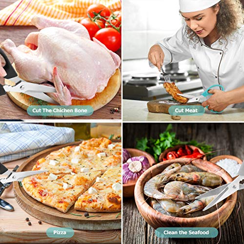 Kitchen Shears Scissors, Ibayam 3-Color Stainless Steel Dishwasher Safe Food Scissors For Herbs Chicken Meat Poultry Fish Bbq, 8 Inch Utility Cooking Scissors For Women Men With Small Hands #TOP5