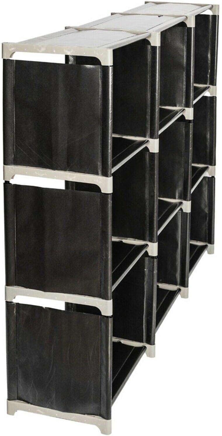 LKOP 3 Tiers 9 Cube Storage Organizer Black Shelves Closet Cabinet Bookcase Shelf Shoe organizer Drawer organizers Shoe storage Closet organizer Closet shelves Storage drawers Shoe rack organize
