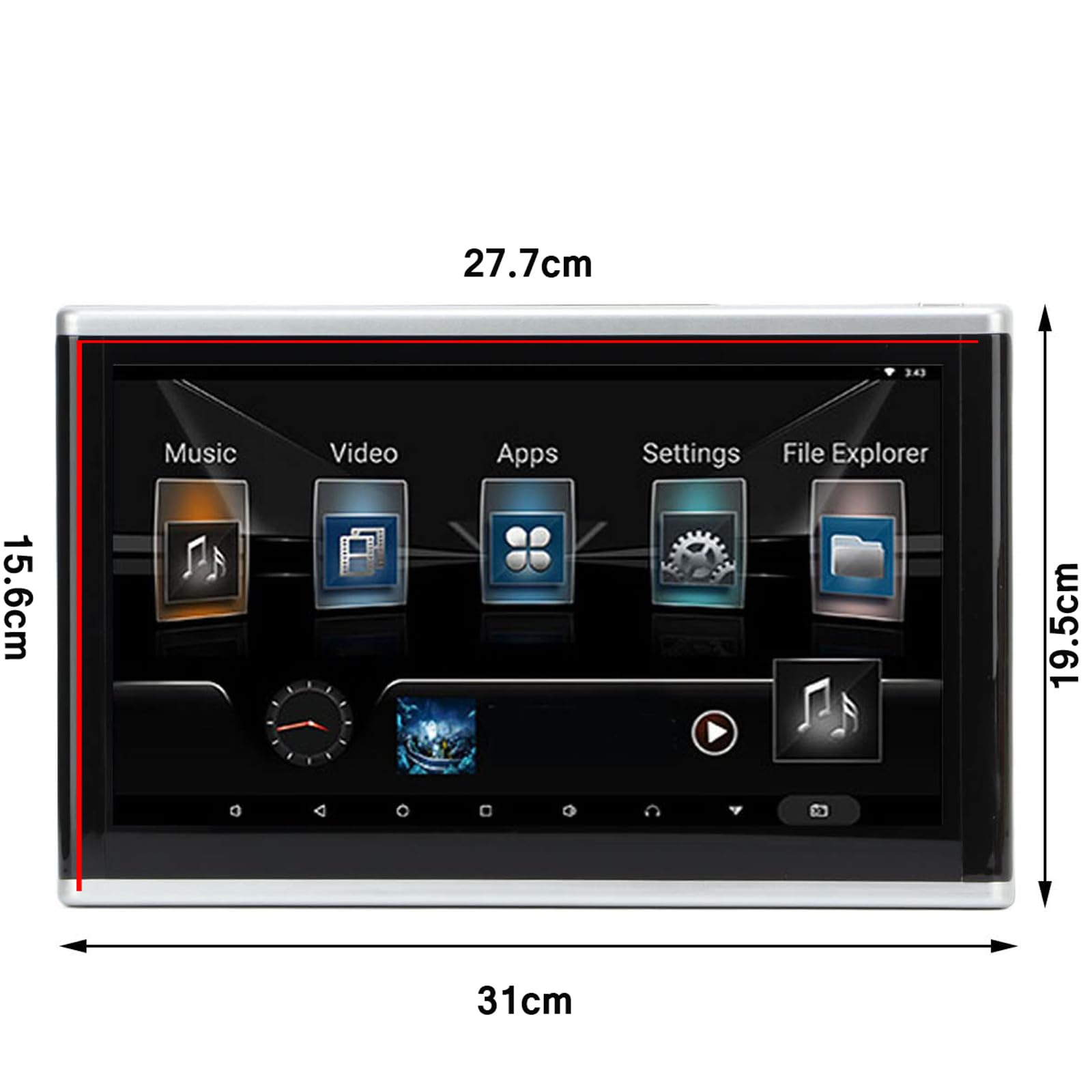 Lettori Video per Poggiatesta Auto 2+32g, Lettore Dvd Portatile da 12,5 Pollici per Auto, Touch Screen, con Luce Ambientale, Riproduzione Video HD 8K, 4 Formati di Riproduzione,1PCS,White