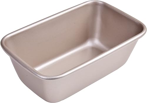 Bakeley Molde rectangular para pan, 1 libra antiadherente oblonga pan y carne para hornear al horno, 7.28 x 4.52 x 2.55 pulgadas