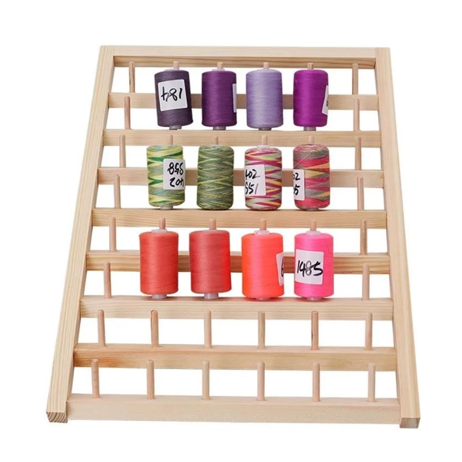 Fadenspulen-Halter 48/54 Spulen Nähgarn Aufbewahrungsbox aus Holz Spule Garnhalter Home Stickerei Klapprahmen Nähständer Organizer in mehreren Größen Für Stickerei, Quilten, Nähen, Haarflechten(54 Spo