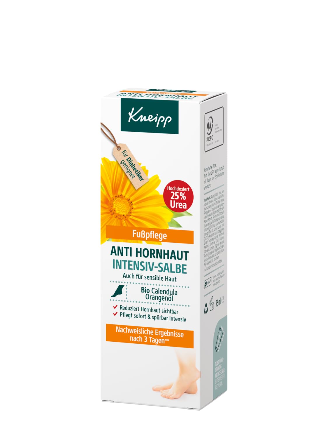 Kneipp Unguento intensivo anti-cornea, riduce efficacemente la calli, efficace in profondità e a lunga durata, idratazione intensa per una pelle sensibilmente morbida, 75 ml