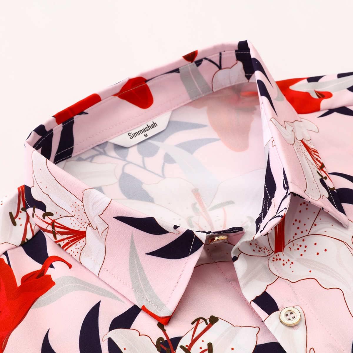 Mens Hawaiian Shirt, Short Sleeves Button Down Beach Clothing, Unisex Summer Flamingos Casual Aloha Floral Shirts