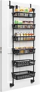 Ubooop 6-Tier Over the Door Organizer, Sturdy of Pantry Door Organizer with 6 Baskets, Hanging Storage pefect for Kitchen,...