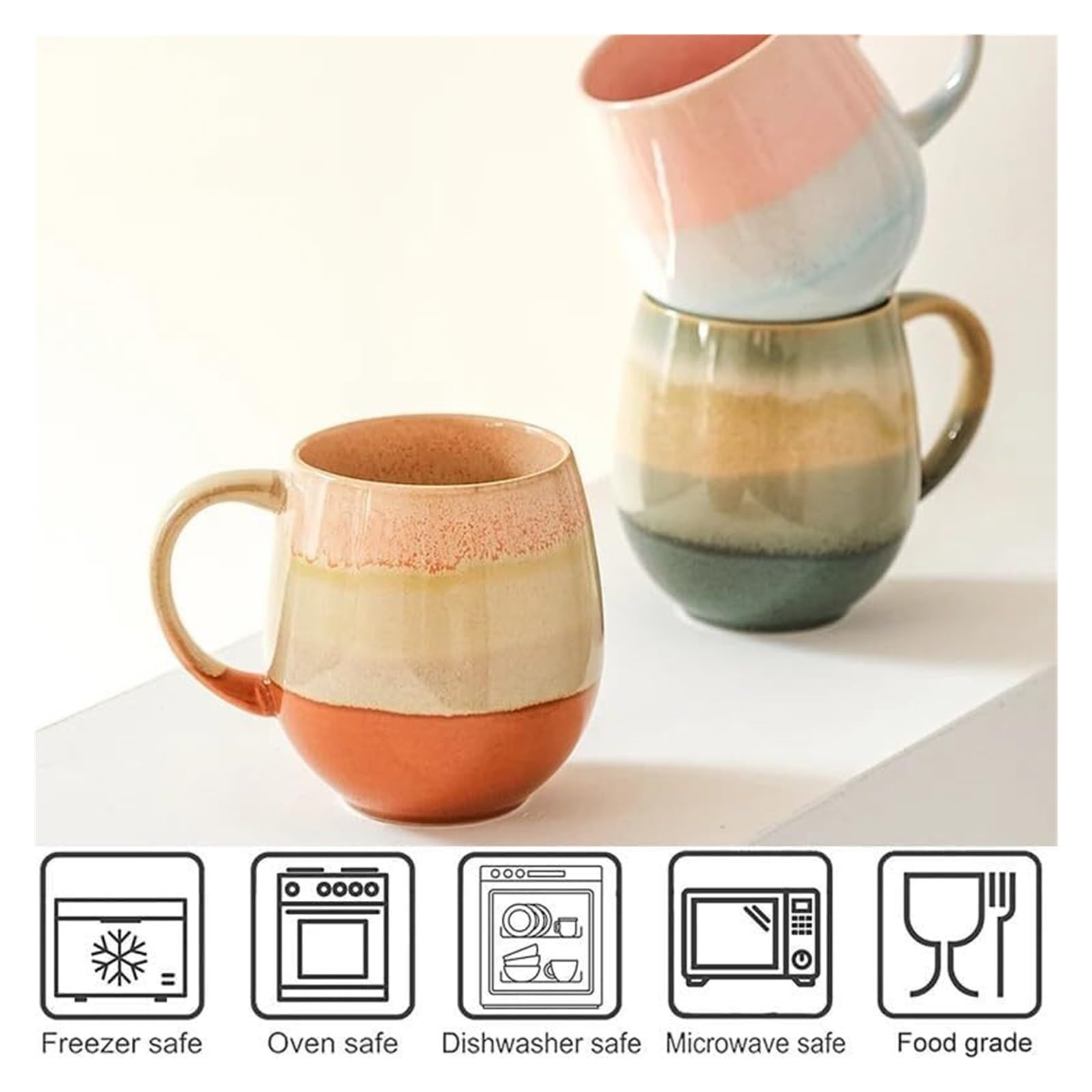 Kubek 520 Ml, Prosty, Biurowy, Ceramiczny Kubek Do Kawy, Kubek Do Mleka, Kubek Owsiany, Kubek Do Wody, Kubek Do Herbaty/Pink