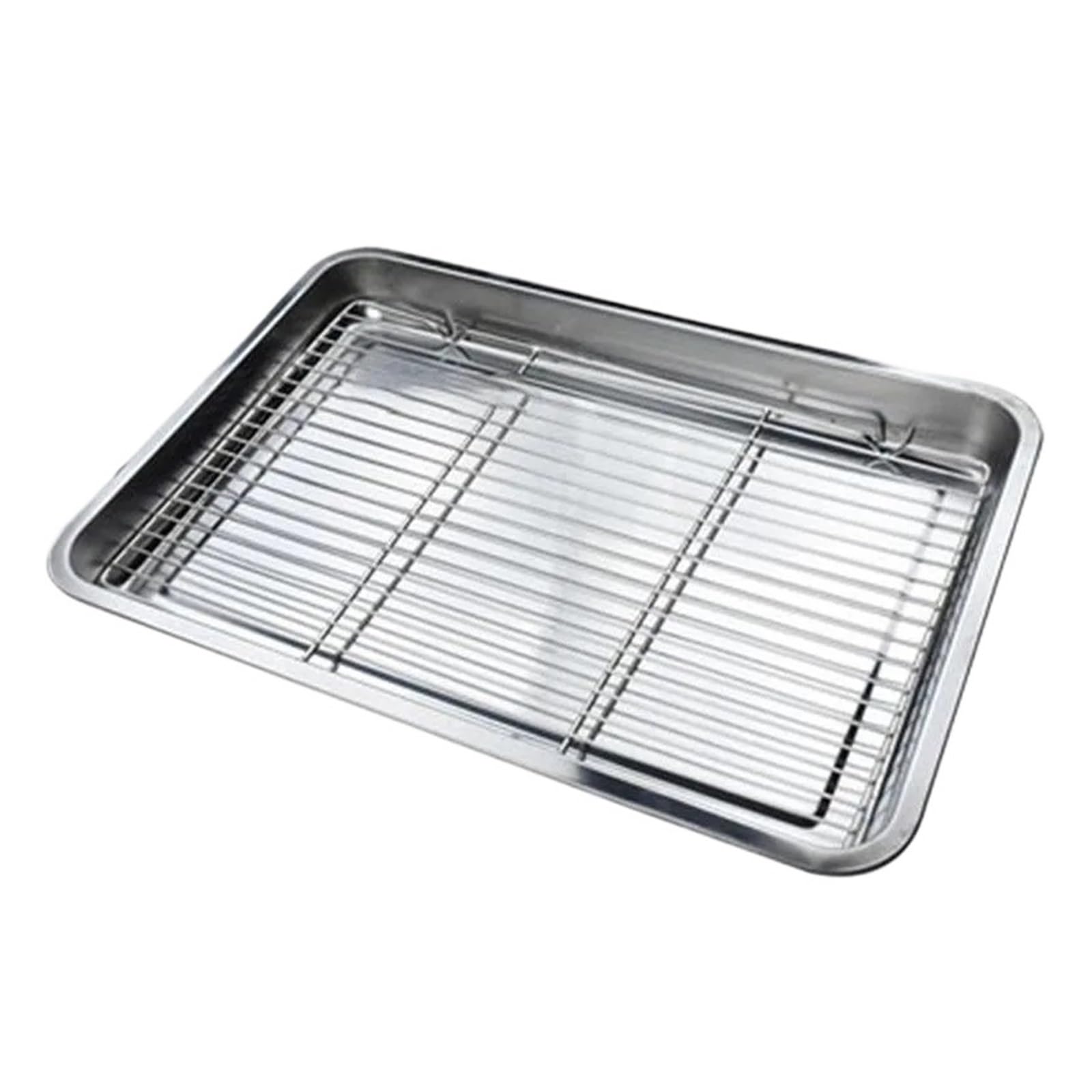 Backblech mit abnehmbarem Kühlgitter-Set, Edelstahl-Pfannenblech, for den Ofen und Grill geeignet, spülmaschinenfest Für Backofen