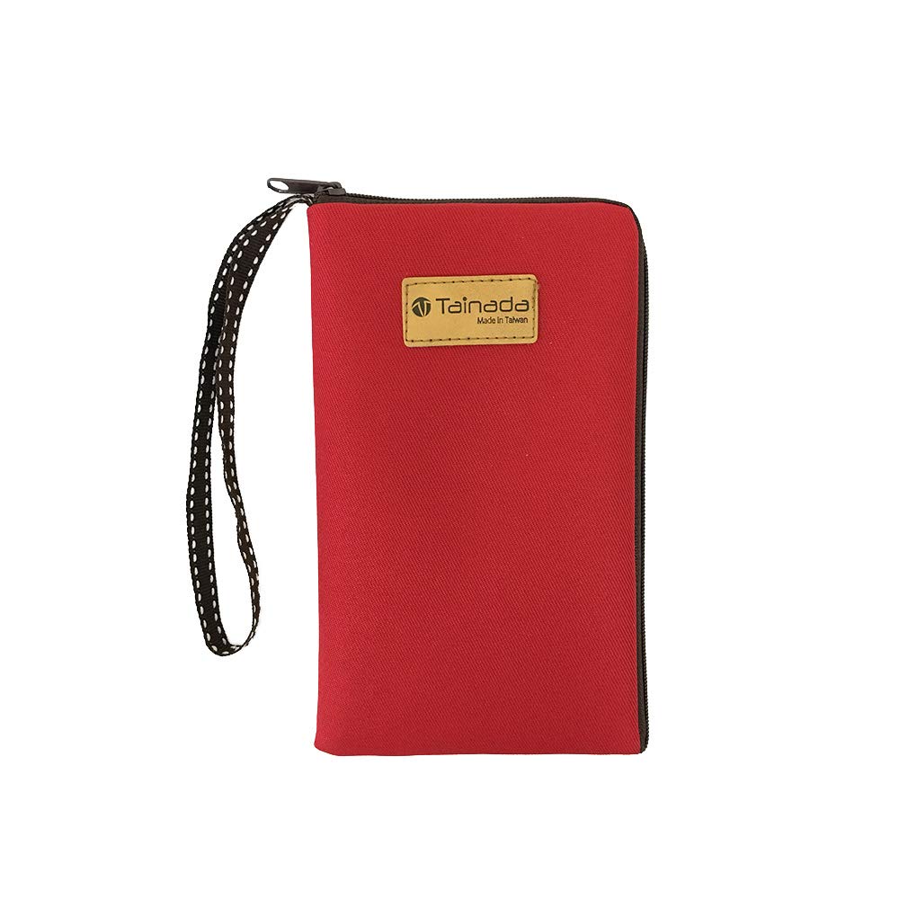 Taianda Women Phone Wristlet Wallet Pouch, Zippered Dual Slots (Red)