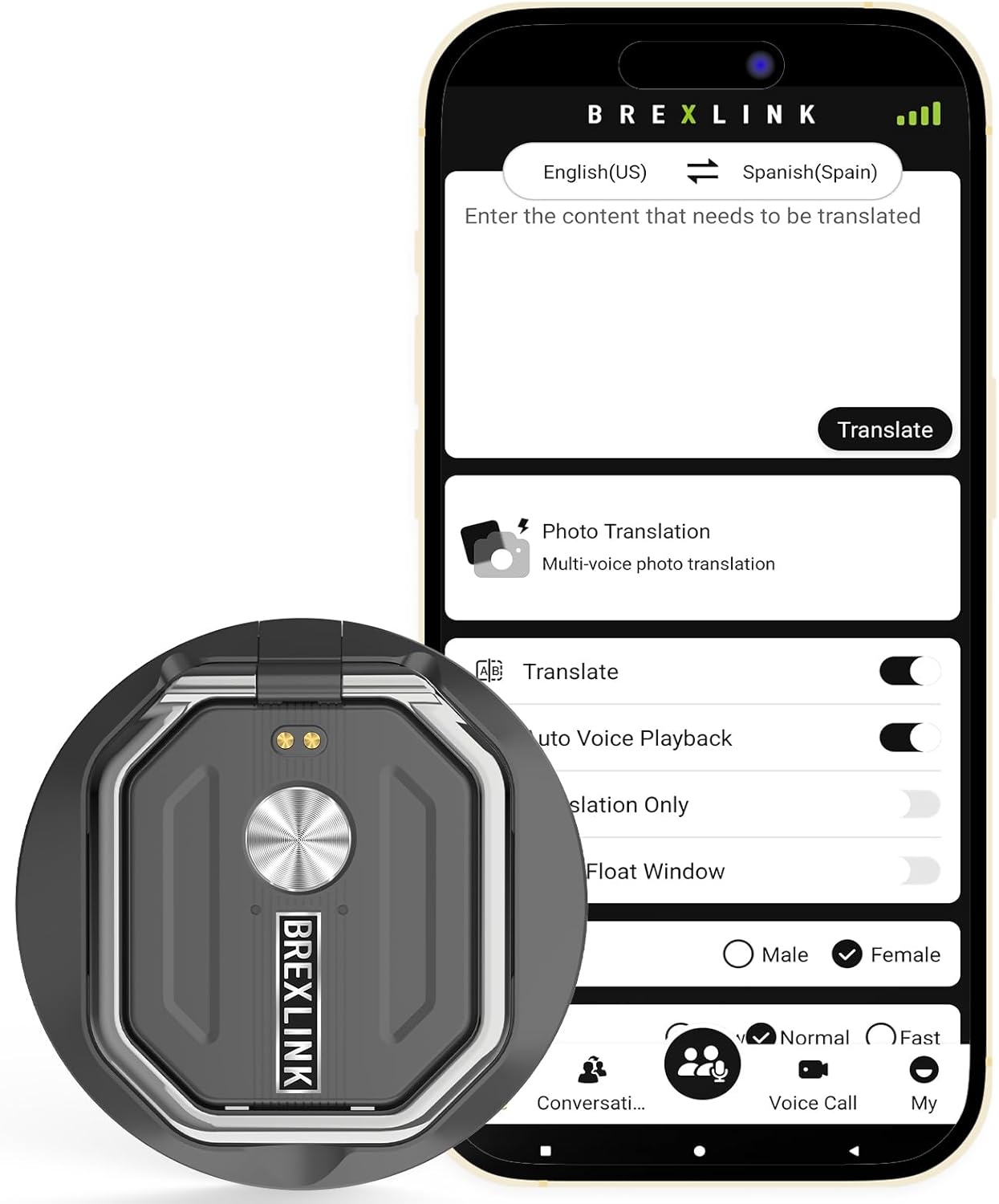 3-in-1 AI Translator Recorder, Language Translator Device, NO FEE for Translate & Transcribe, 140+ Language Translator, Online/Offline/Video/Photo Translation for Meeting Lecture Travel (Version 2)