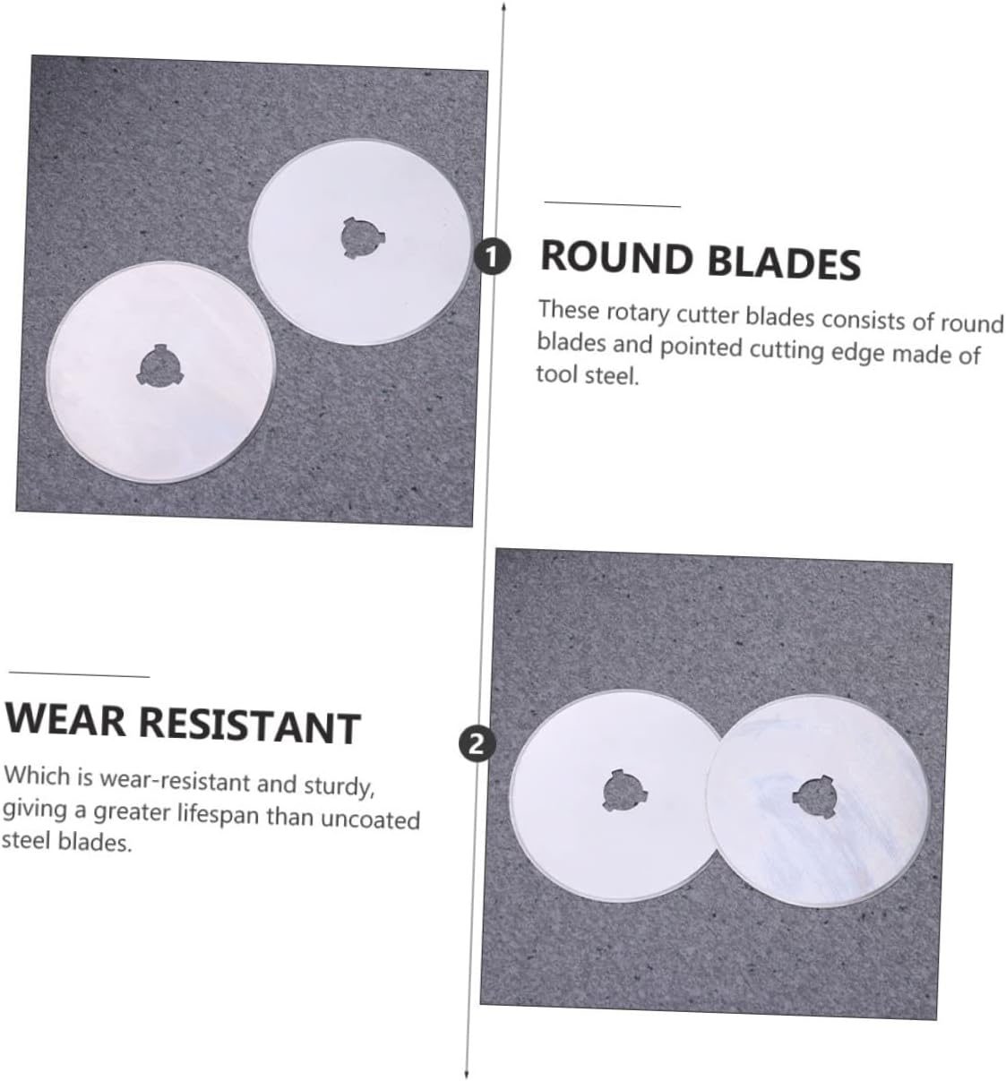 DOITOOL 10pcs Sewing Rotary Cutter Blades Circular Blades for Fabric Leather Cutting Compatible