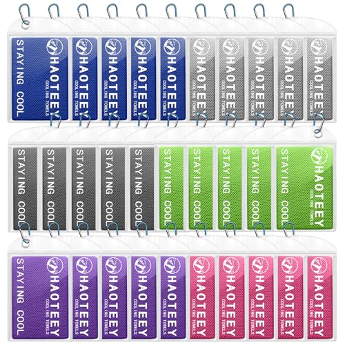 Haoteey Cooling Towels Pack of 30 40*12 Neck Cool Towel Bulk Cold Towels for Neck and Face Cooling Rags Sports Towel for Hot Weather Running Soccer Yoga Gym Golf