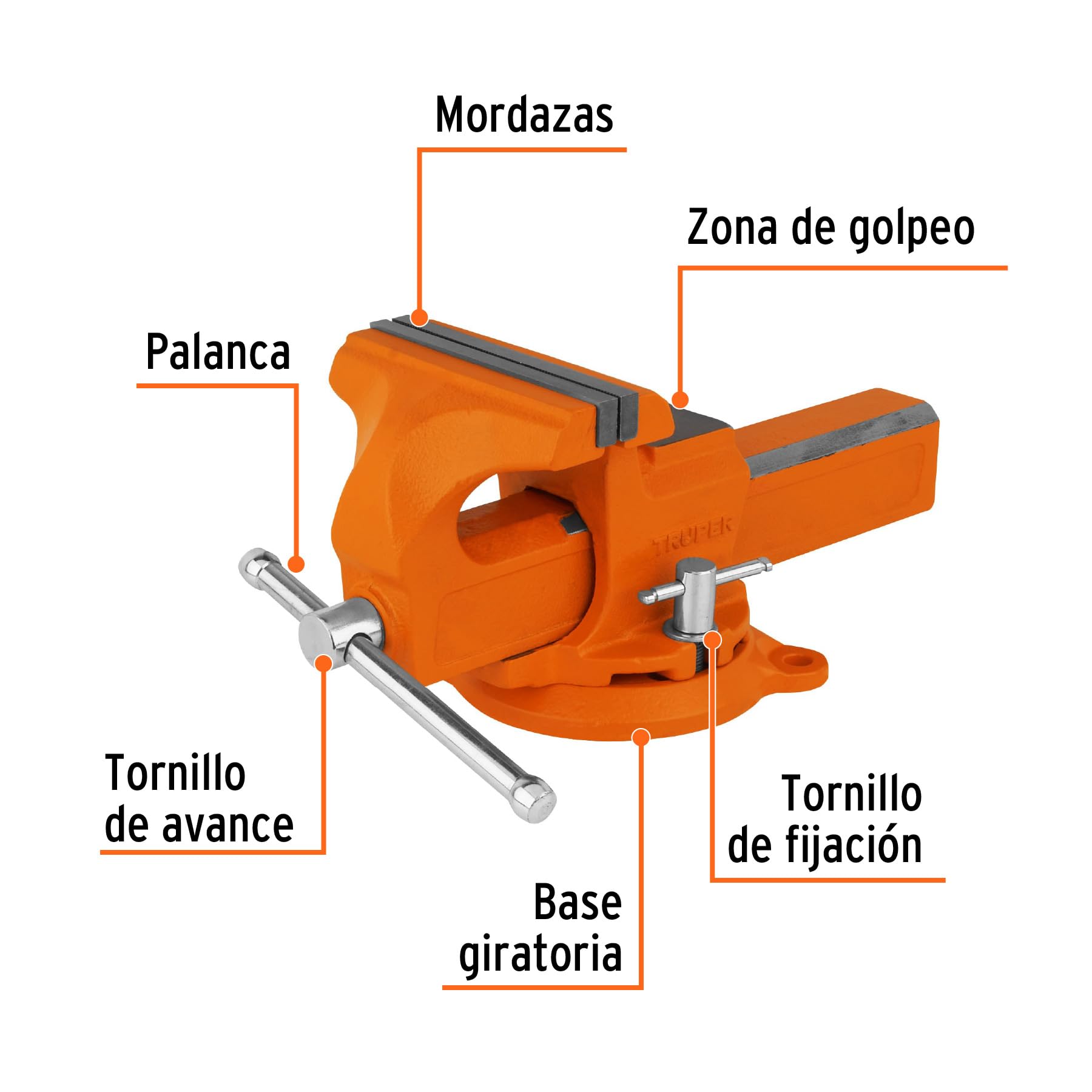 Vises tipo europeo, hierro nodular, 6'