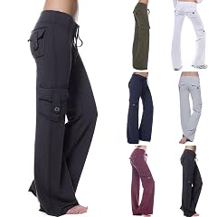 Womens Baggy Cargo Pants Low Waist Vintage Y2k Straight Leg Casual Pants Jogger Relaxed Cinch Pants Loose Trousers
