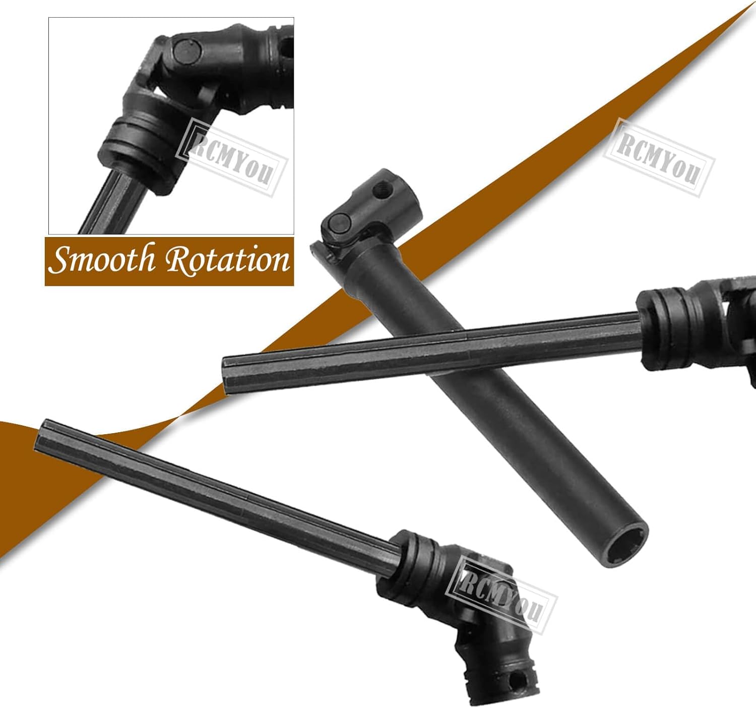 RC Crawler Drive Shaft 105-155MM Upgrades for 1/10 SCX10 D90 Gen7/Pro RC 4WD GEN8 SCX10-II,RCMYou 2pcs Universal Driveshaft,Full Steel Axles Part Hop-Ups,Black (2pcs 105-155MM)