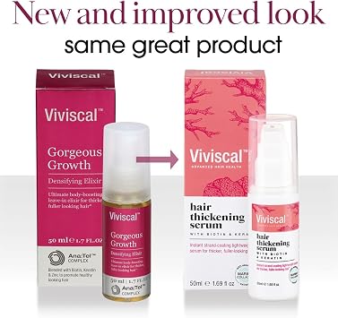 Viviscal Hair Thickening Serum for Naturally Thicker & Fuller Looking Hair, Paraben Free Leave In Conditioner with Biotin, Keratin & Marine Collagen, for All Hair Types, 50 ml