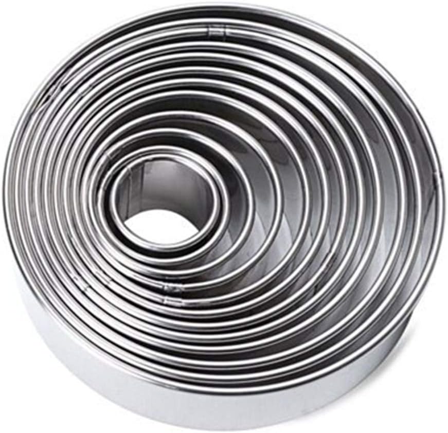 - Stainless Steel Commercial Round Cookie Cutter (Set of 12 Cutters)