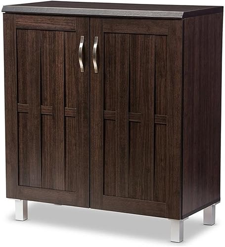 Wholesale Interiors Baxton Studio Excel - Armario de almacenamiento para aparador, color marrón oscuro (SR 890005-Wenge)