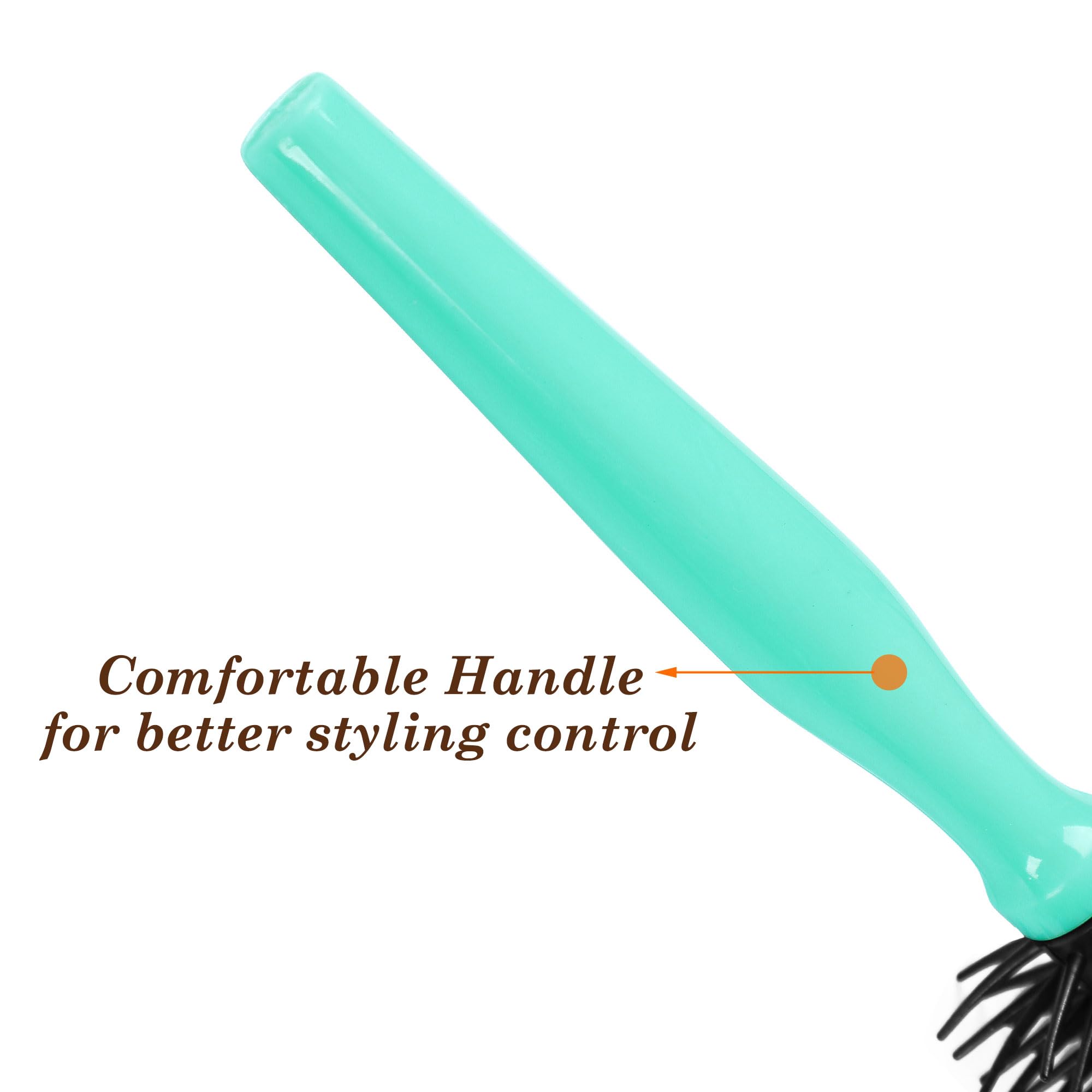 Uxcell Professional Styling Round Brush, Wet Detangling Teezer Brush, Salon Plastic Curling Bristle Handle - Image 4