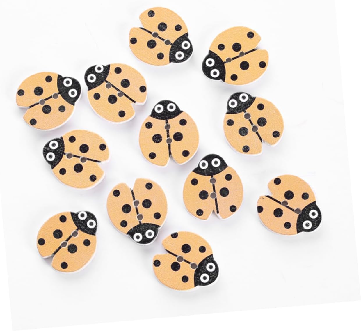 Wooden Ladybug Buttons 100 Pcs 2 Hole Sewing Craft DIY Scrapbooking image 3