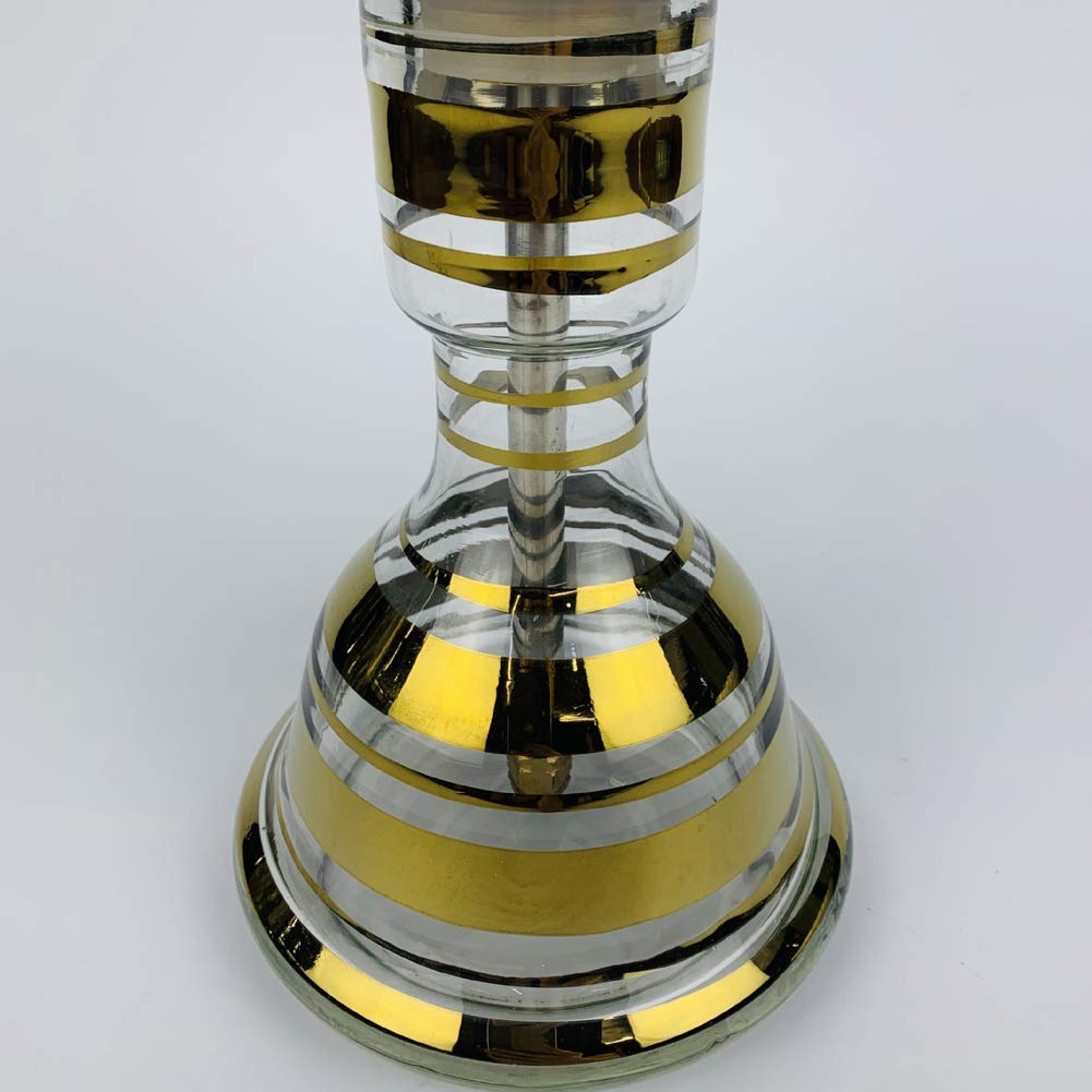 LJJ Cachimba Shisha, Juego Completo de 1 mangueras - jarrón Grande de Vidrio para narguile con Clip para carbón, Juego de narguile, para la Mejor Shisha