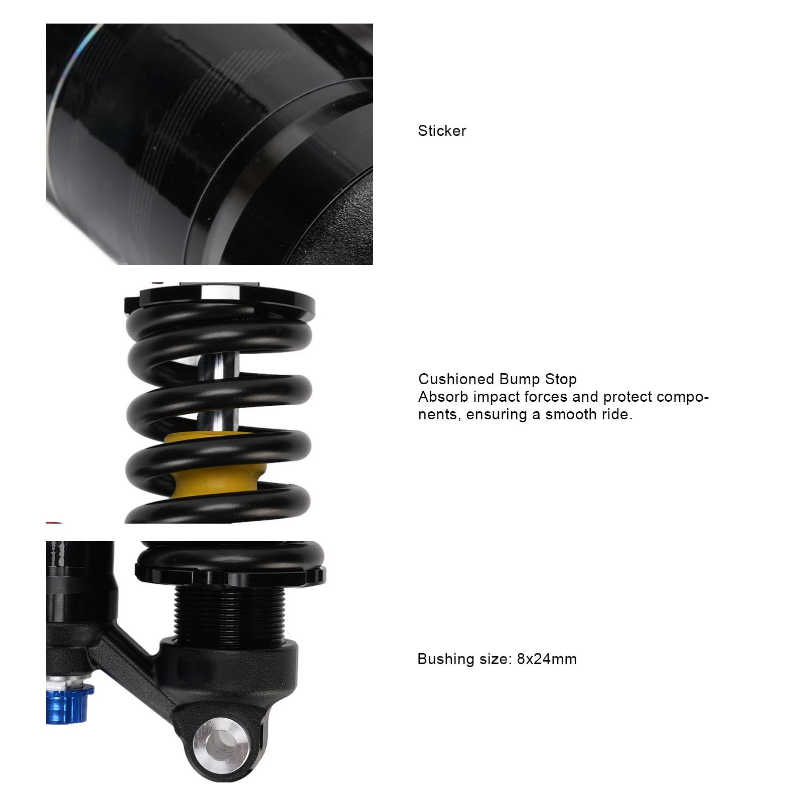 CHICIRIS Ammortizzatore Posteriore per Mountain Bike, Ammortizzatore Posteriore per Mountain Bike da Discesa, Molla Idraulica per Moto Elettrica (230 mm)