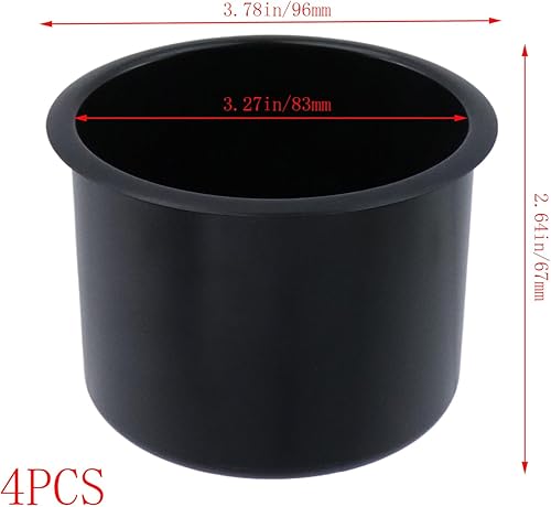 Miniatura 2 de Dnyta 4 piezas de 3.8 x 2.6 pulgadas de plástico negro para asiento de automóvil, soporte de vaso de repuesto para sofá, barco, camión, automóvil,