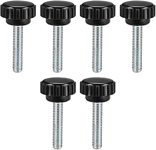 Tool parts M6x25mm Male Thread Round Knurled Clamping Knobs Grip Thumb Screw On Type 6pcs