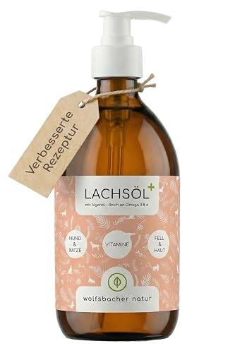 Aceite de Salmón Plus con Aceite de Algas para Perros y Gatos 500ml - Alto Contenuto en EPA y DHA