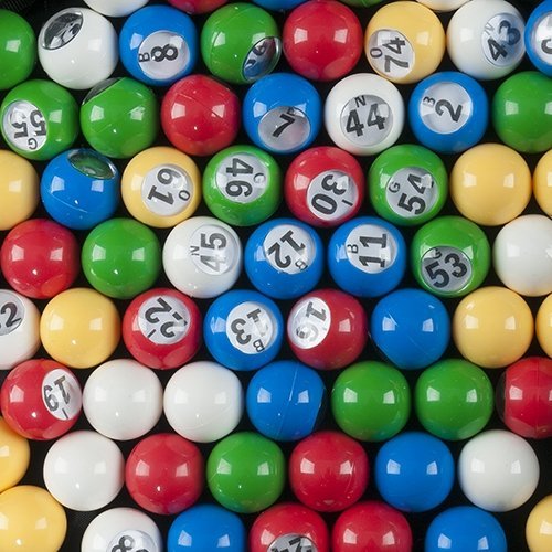 Bingo Ball- Small 5 Color With Clear Cover Over Each Number 1-75
