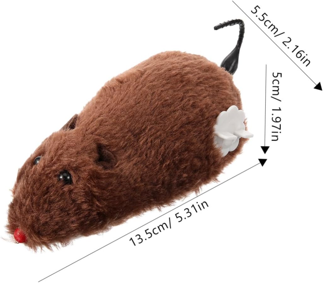 6Pcs Plush Wind Up Mouse for Cats Random Color Clockwork Rat for Boredom Relief and Active Play Durable Pet Supplies