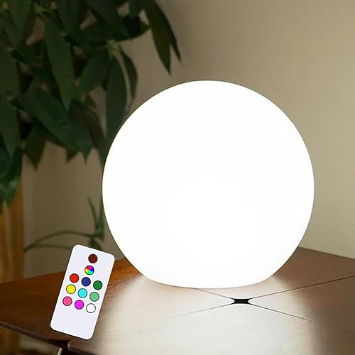 Luz de bola de 8 pulgadas, luz de globo brillante al aire libre con control remoto, luz nocturna LED de bola de observación solar, 10 modos de