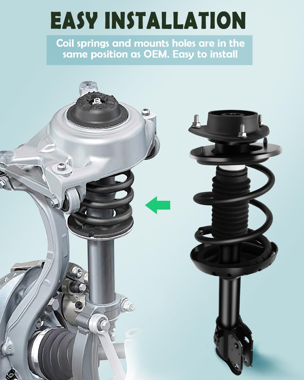 AUTOSAVER88 Front Pair Complete Struts Shocks Assembly Compatible with 2004-2024 AUTOSAVER88 Front Pair Complete Struts Shocks Assembly Compatible with 2004-2024