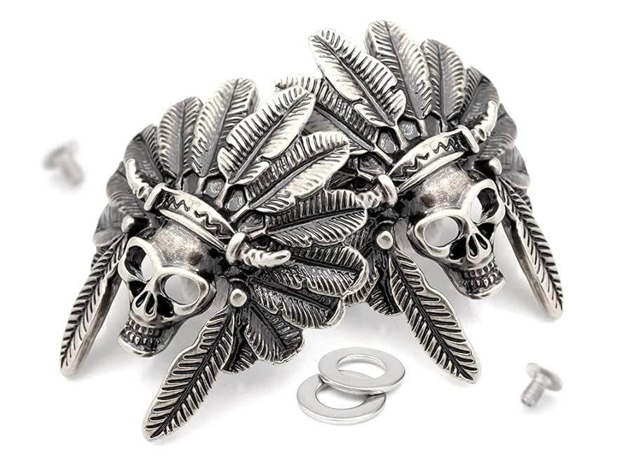 oohuhu　インディアンヘッドコンチョ 6個 Indian head Amazon.com: CRAFTMEMORE Indian Skull Concho Screw Back