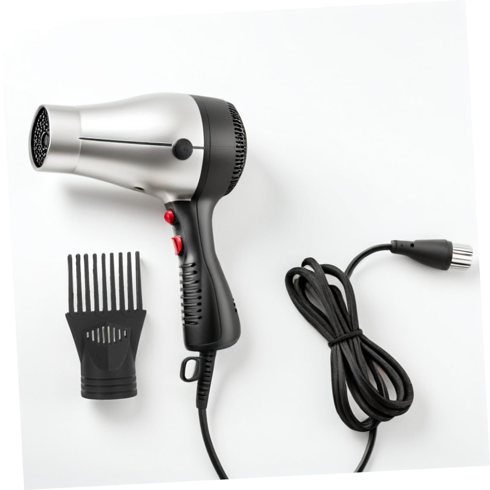 Lot de 5 Embouts Peignes Noirs pour Sèche-cheveux, Accessoires en Plastique, Contrôle du Flux D’air, Démêlage Cheveux Bouclés et Lissage, Usage Professionnel et Particulier,