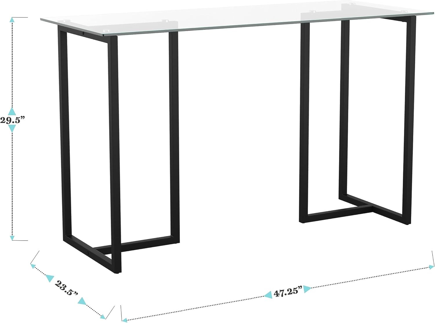 Martha Stewart Eli Home Office Desk with Glass Top and Steel Frame, Oil Rubbed Bronze