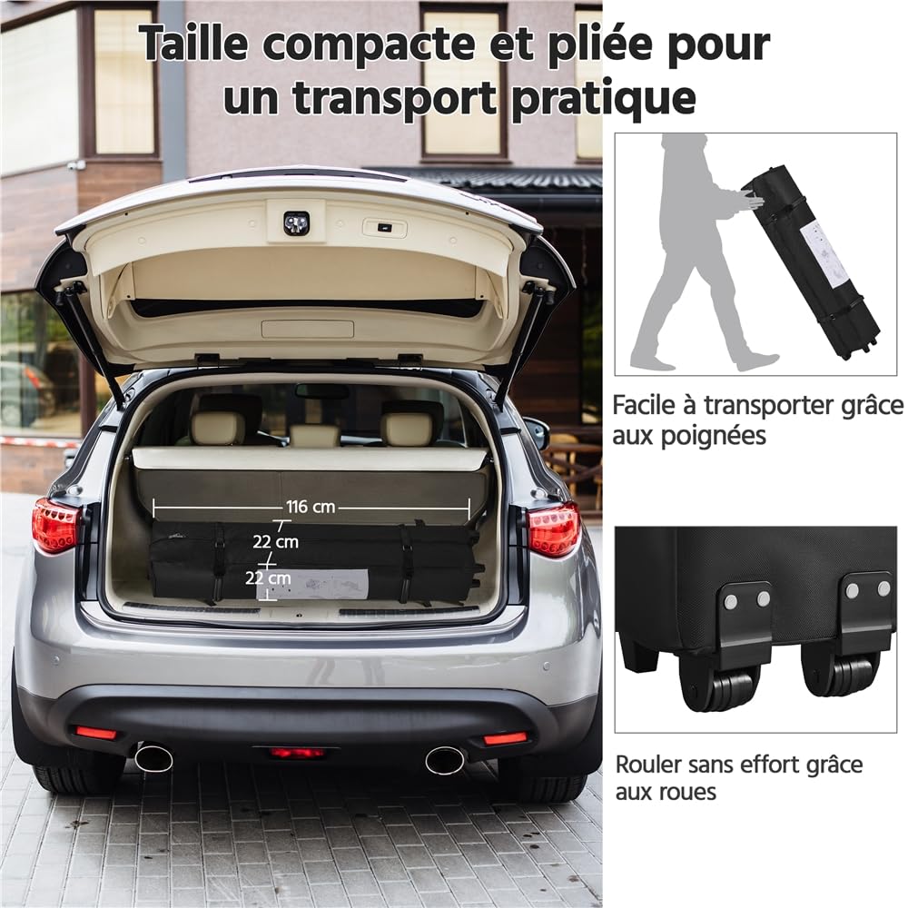 Yaheetech Tonnelle de Jardin avec Paroi Latérale 3 x 3 m Tonnelle Pliante, Tente Imperméable avec Sac de Transport Sac de Sable Cordes et Piquets pour Mariage Camping Jardin Fêtes Foire Blanc