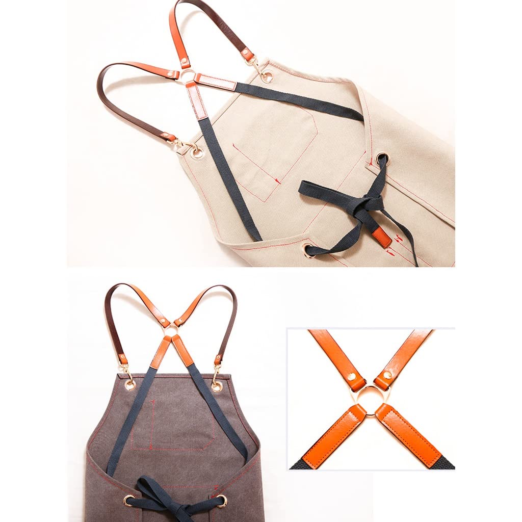 Grembiule da Barista Regolabile Grembiule uomo e Grembiule Chef Grembiule delle donne con le tasche cottura e forno vestiti possono essere lavati in lavatrice Grembiule da Lavoro ( Color : D )