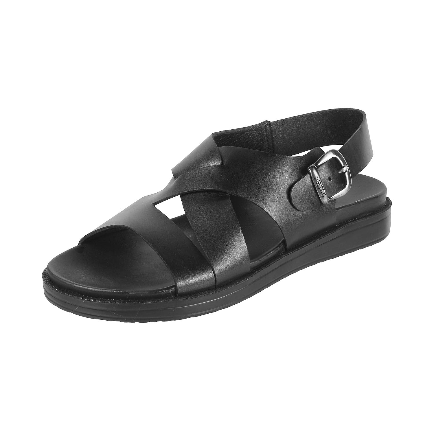 Metro Mens Black Strappy Stylish Casual Everyday Faux Leather Sandal UK/9 EU/43 (18-236) (B0C7CDJKL2) Amazon Price History, Amazon Price Tracker