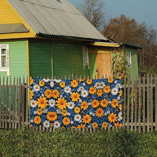 MINDBBDFJ Geometric Floral Pattern Print Banners And Signs For Outdoor/Indoor,Personalized Banner Customizable Parties Halloween Banner (180x90cm)4