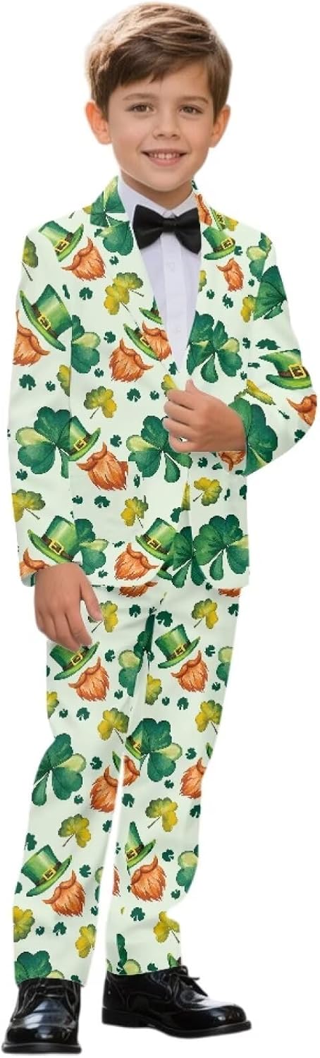Boys' 2-Piece Formal Suit Set Holiday Party Suits Single Breasted Jacket & Straight Leg Dress Pants