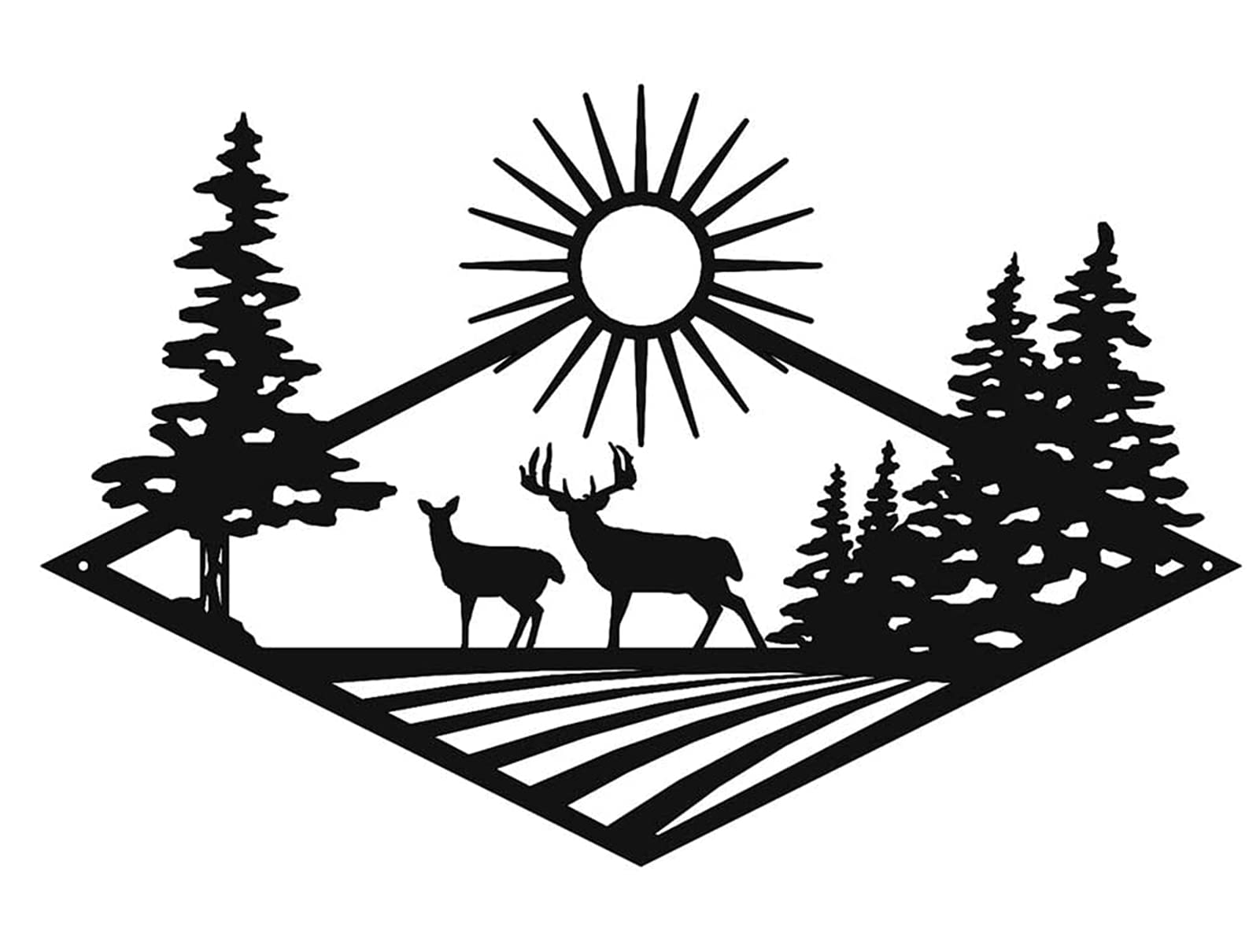 Eqeen Iron Deer Wall Decor Deer Relief Metal Wall Art | Desertcart  Seychelles, image size:1601x1210