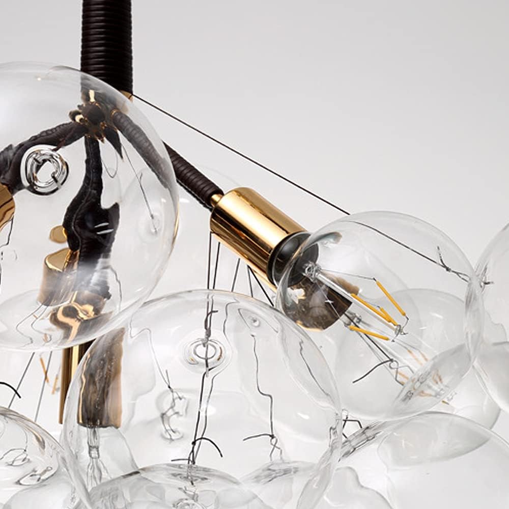 TFCFL Modern Glass Bubble Chandelier Chain/String Adjustable Pendant Lamp LED/CFL/Incandescent Ceiling Light Fixture for Dining Room, Living Room, Bedroom